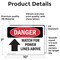 Signmission Watch For Power Lines Above Danger Sign, Vinyl Decal, 10in W x 7in L, 2PK OS-2PACK-DS-D-710-L-1708 - alternate 3